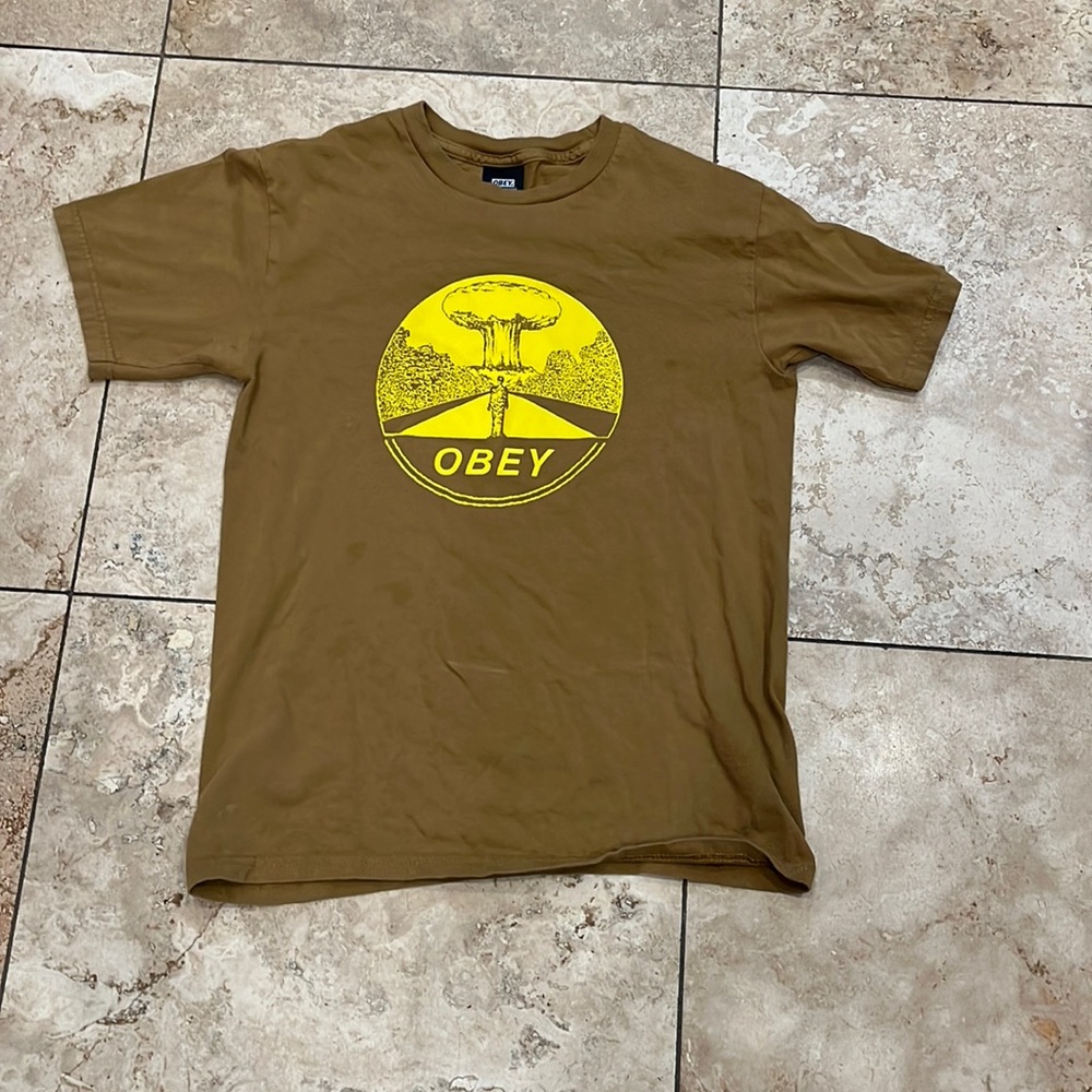 Brown obey shirt